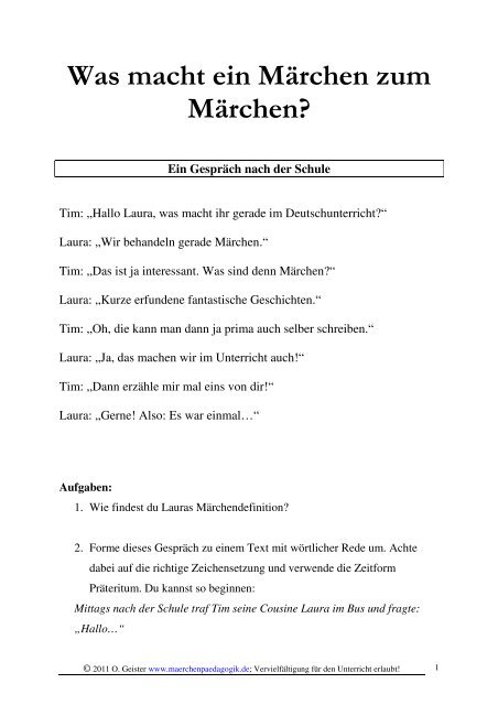 Was Macht Ein Marchen Zum Marchen