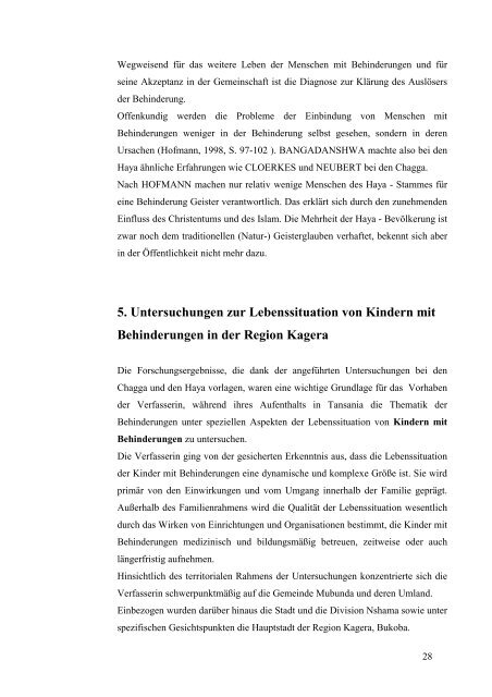 Zur Lebenssituation von behinderten Kindern im ländlichen Afrika ...