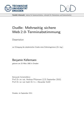 Dudle: Mehrseitig sichere Web2.0-Terminabstimmung - Professur ...