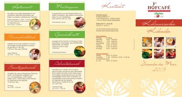 Kulinarischer Kalender Kontakt - Hofcafé Löscher