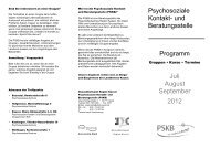 Psychosoziale Kontakt- und Beratungsstelle Programm Juli August ...
