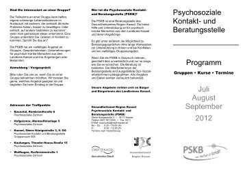 Psychosoziale Kontakt- und Beratungsstelle Programm Juli August ...