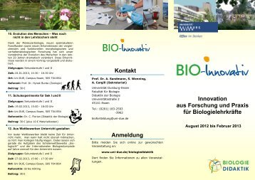 Innovation aus Forschung und Praxis für Biologielehrkräfte ... - VBio