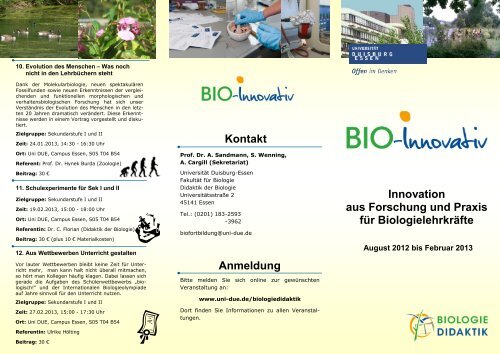 Innovation aus Forschung und Praxis für Biologielehrkräfte ... - VBio