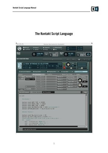 The Kontakt Script Language