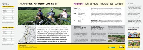 3-Löwen-Takt Radexpress „Murgtäler“ Radtour 1 Tour de Murg ...