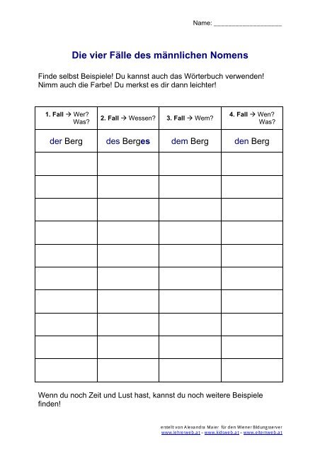 Die 4 Fälle Lehrerweb