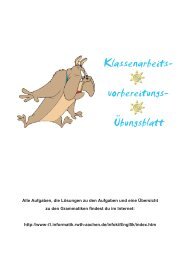 Klassenarbeits- vorbereitungs- Übungsblatt - Lehrstuhl Informatik 1