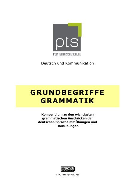 GRUNDBEGRIFFE GRAMMATIK