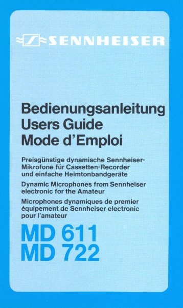 MD 611 MD 722 - Sennheiser