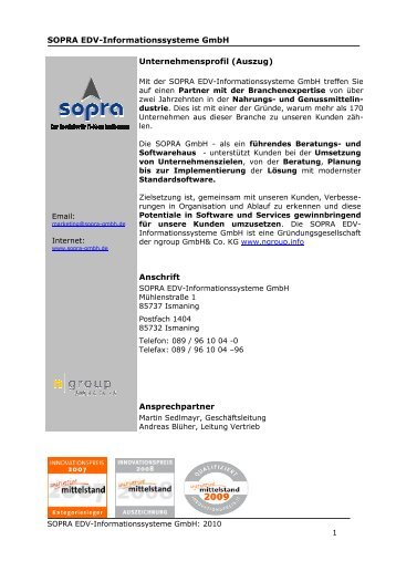 SOPRA EDV-Informationssysteme GmbH ... - Moproweb