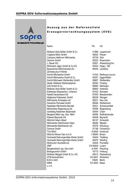 SOPRA EDV-Informationssysteme GmbH ... - Moproweb