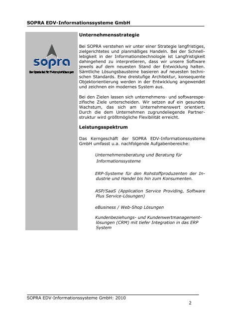 SOPRA EDV-Informationssysteme GmbH ... - Moproweb
