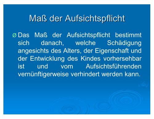 Aufsichtspflicht bei der Kinder- und Jugendbetreuung