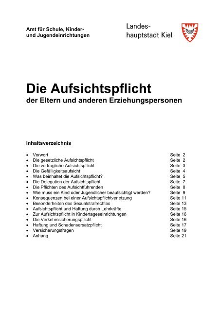 Die Aufsichtspflicht der Eltern und anderen Erziehungspersonen