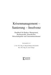 Krisenmanagement – Sanierung – Insolvenz - Dr. Josef Schlager