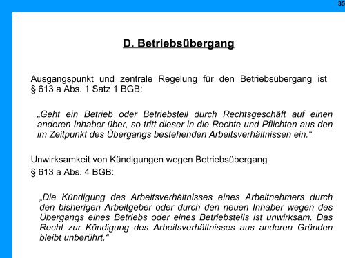 Arbeitsrechtliche Aspekte in der Insolvenz - Institut für Insolvenzrecht