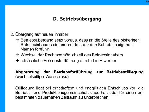 Arbeitsrechtliche Aspekte in der Insolvenz - Institut für Insolvenzrecht