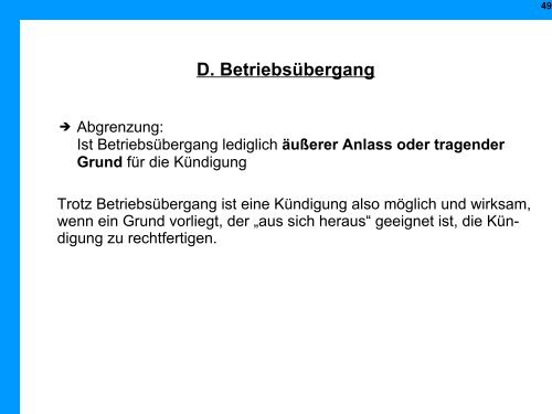 Arbeitsrechtliche Aspekte in der Insolvenz - Institut für Insolvenzrecht