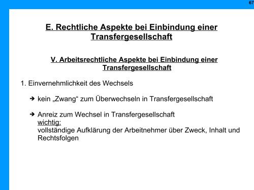 Arbeitsrechtliche Aspekte in der Insolvenz - Institut für Insolvenzrecht