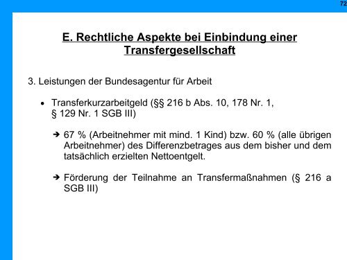 Arbeitsrechtliche Aspekte in der Insolvenz - Institut für Insolvenzrecht