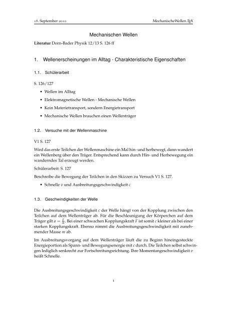 Mechanische Wellen