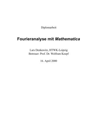 Fourieranalyse mit Mathematica