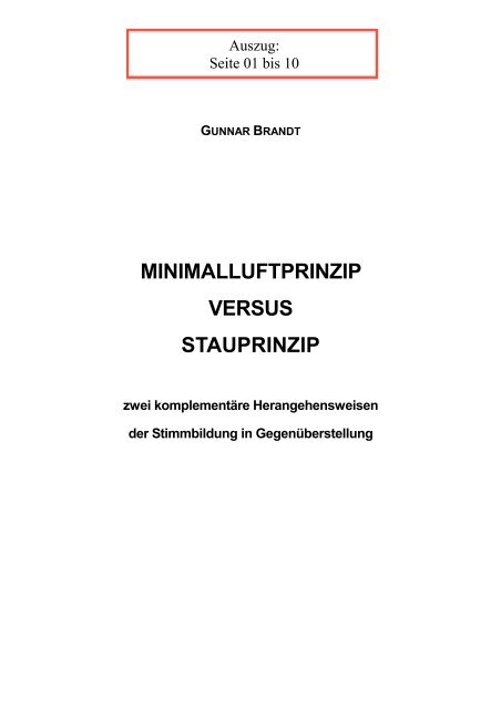 minimalluftprinzip versus stauprinzip - Gunnar Brandt-Sigurdsson