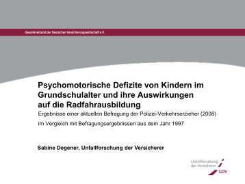 Psychomotorische Defizite von Kindern im Grundschulalter und ihre ...