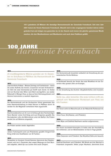 1911–2011: 100 Jahre musizieren – 1 Jahr feiern - Harmonie ...