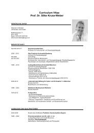 Curriculum Vitae Prof. Dr. Silke Kruse-Weber - IGP