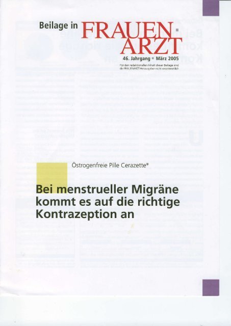 Bei menstrueller Migräne kommt es auf die ... - Prof. Dr. Ahrendt