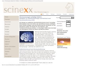 scinexx | Hormonmangel schädigt Gehirn: Häufigkeit von ...