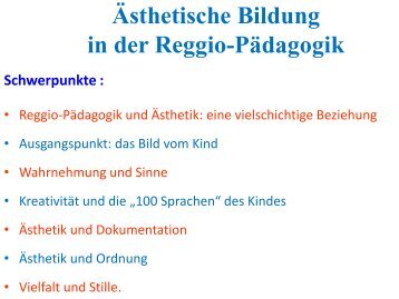 Ästhetische Bildung In Der Reggio-Pädagogik - Tassilo Knauf