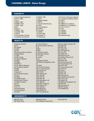 CHANNEL LINEUP - Baton Rouge - Cox Communications