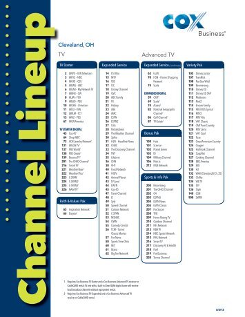 TV Advanced TV Cleveland, OH - Cox Communications