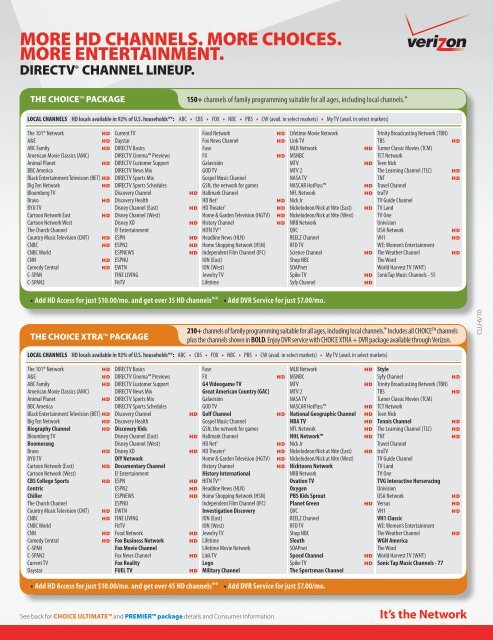 hd channels. more choices. more entertainment. - Verizon