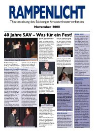 40 Jahre SaV – Was für ein Fest! - Salzburger Amateurtheaterverband