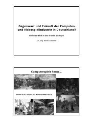 Gegenwart und Zukunft der Computer- und Videospielindustrie in