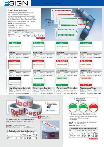 Kennzeichnungen Qualitätskennzeichnung - Mercateo