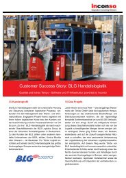 Case Study BLG: Qualität und hohes Tempo - inconso AG