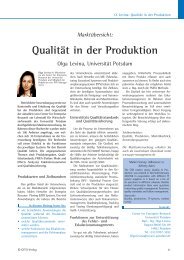 Qualität in der Produktion - Productivity Management