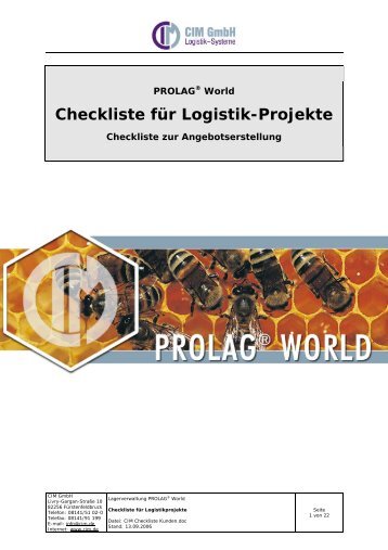 Checkliste für Logistik-Projekte - CIM GmbH