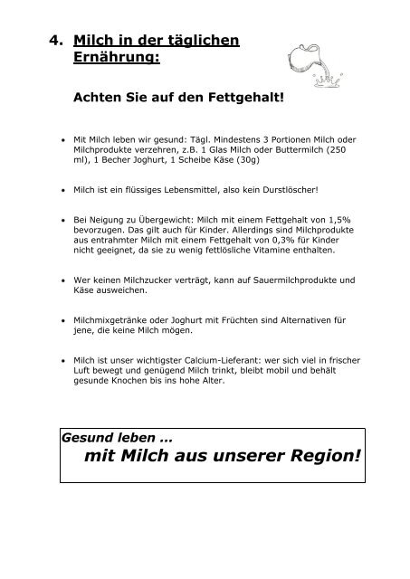 „Milch“ – Einkauf, Lagerung, Ernährung - Amt für Ernährung ...