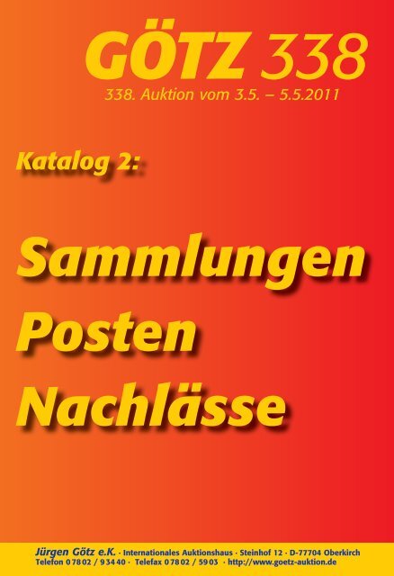 Sammlungen Posten Nachlässe - Auktionshaus Jürgen Götz
