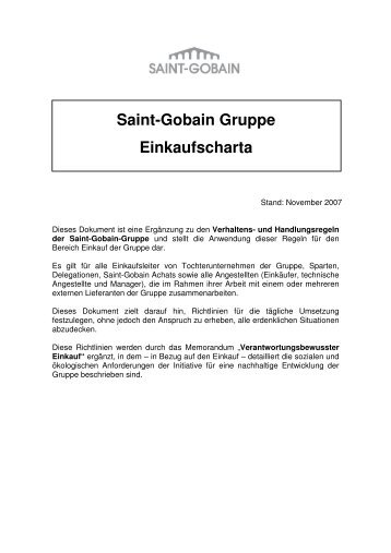 2. Allgemeine Regeln für Einkäufer - Saint-Gobain Deutsche Glas ...