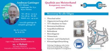Andreas Gattinger Gutschein 10,- € Rabatt Qualität aus Meisterhand