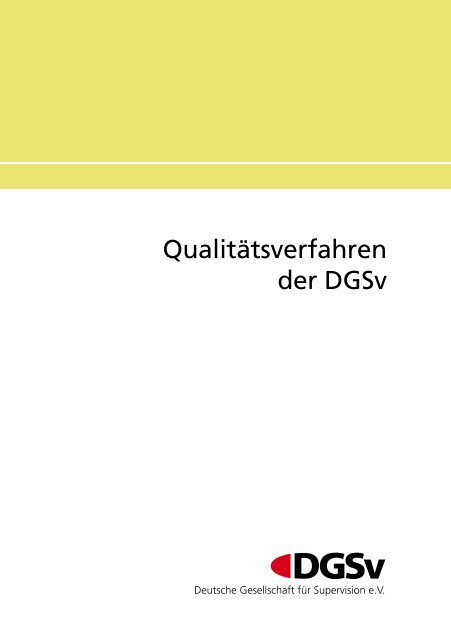 Qualitätsverfahren der DGSv