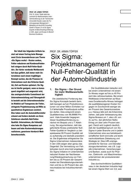 Projektmanagement Für Null Fehler Qualität In Der - 