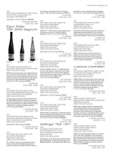 auktion erlesener weine - Munich Wine Company